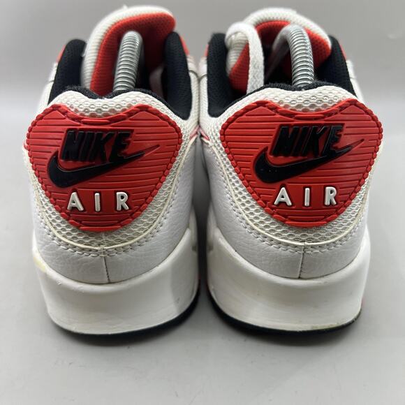 Nike Air Max 90 Running Shoes Men Size 9.5 White Red Comfort Low Top Sneakers - Picture 4 of 10